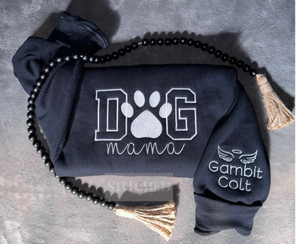DOG mama with Optional Name(s) on Sleeve