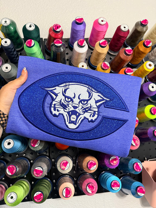 Central Wildcats Glitter Logo - Embroidered