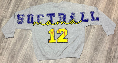 Personalized Custom Softball Big Back Printed Shirt