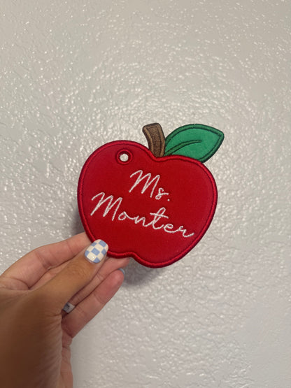 Teacher Apple Bag Tag