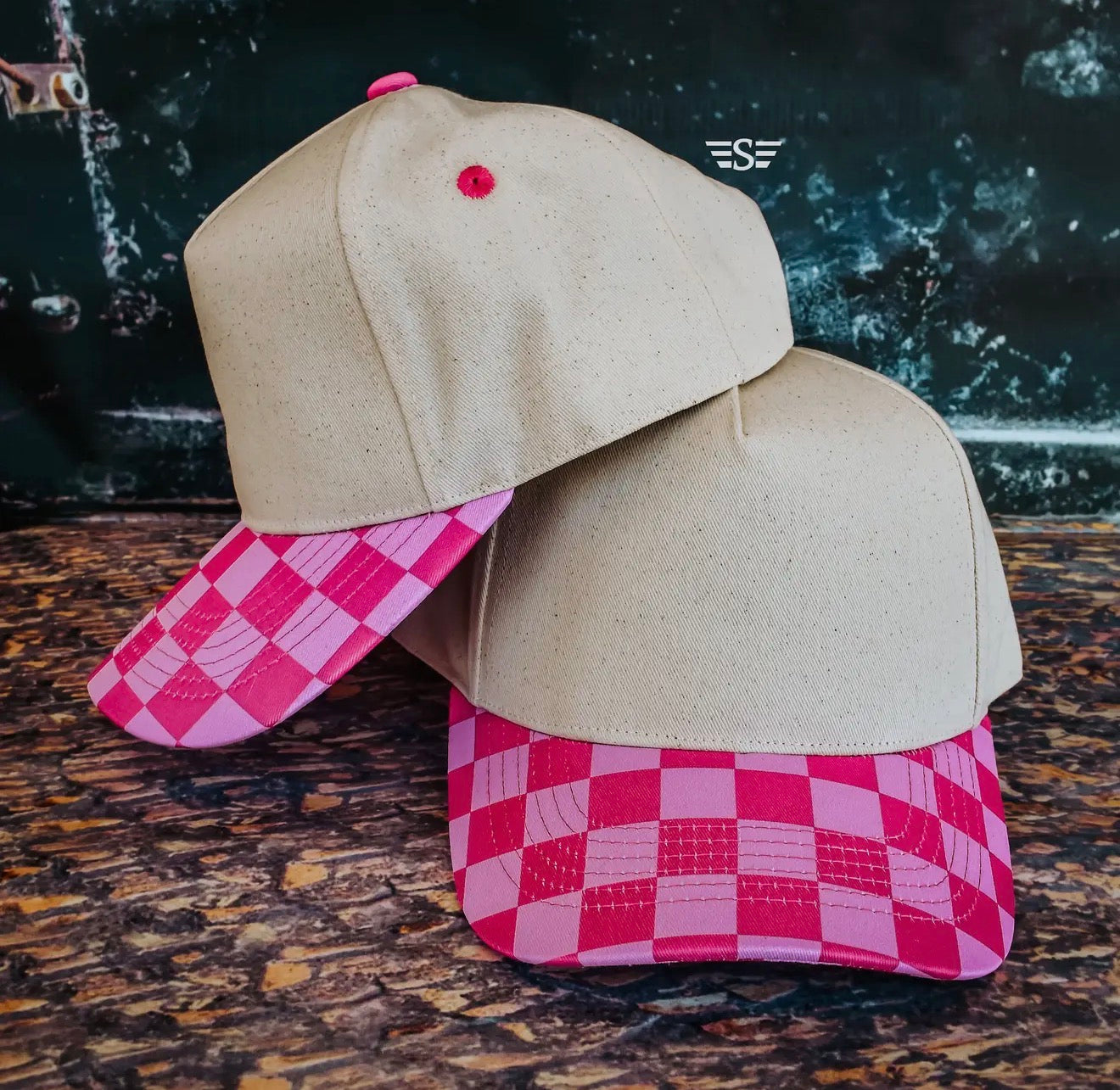 Checkered Trucker Hats | Ponytail Cap | Embroidered