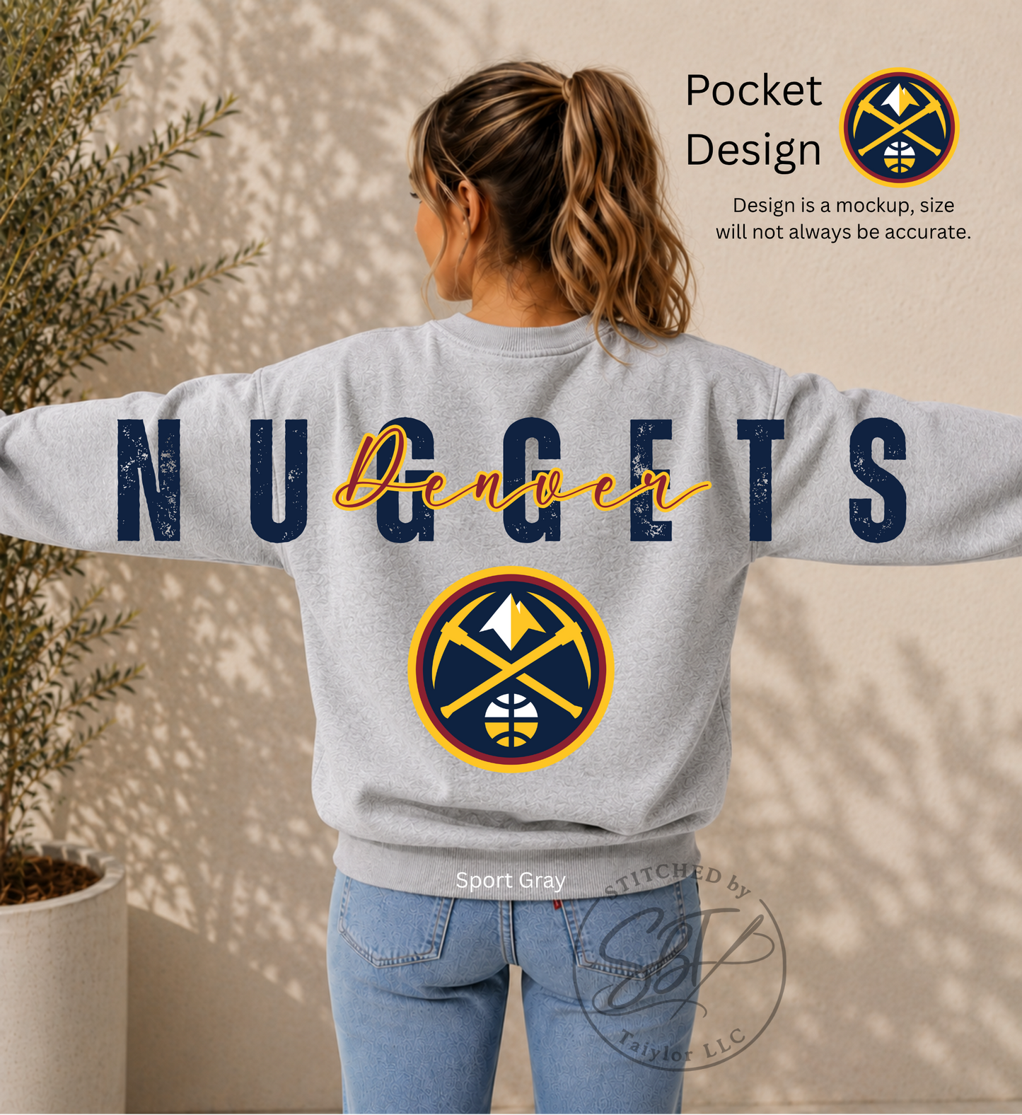 Nuggets Big Back Printed Crewneck