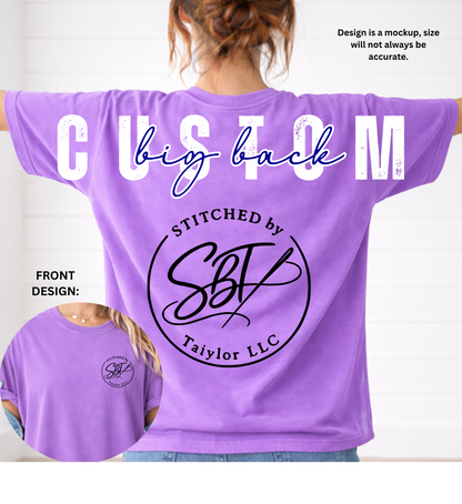 Personalized CUSTOM Big Back Printed Shirt/Sweatshirt