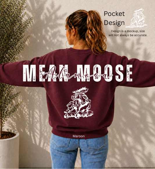 Alamosa Mean Moose Big Back Printed Crewneck