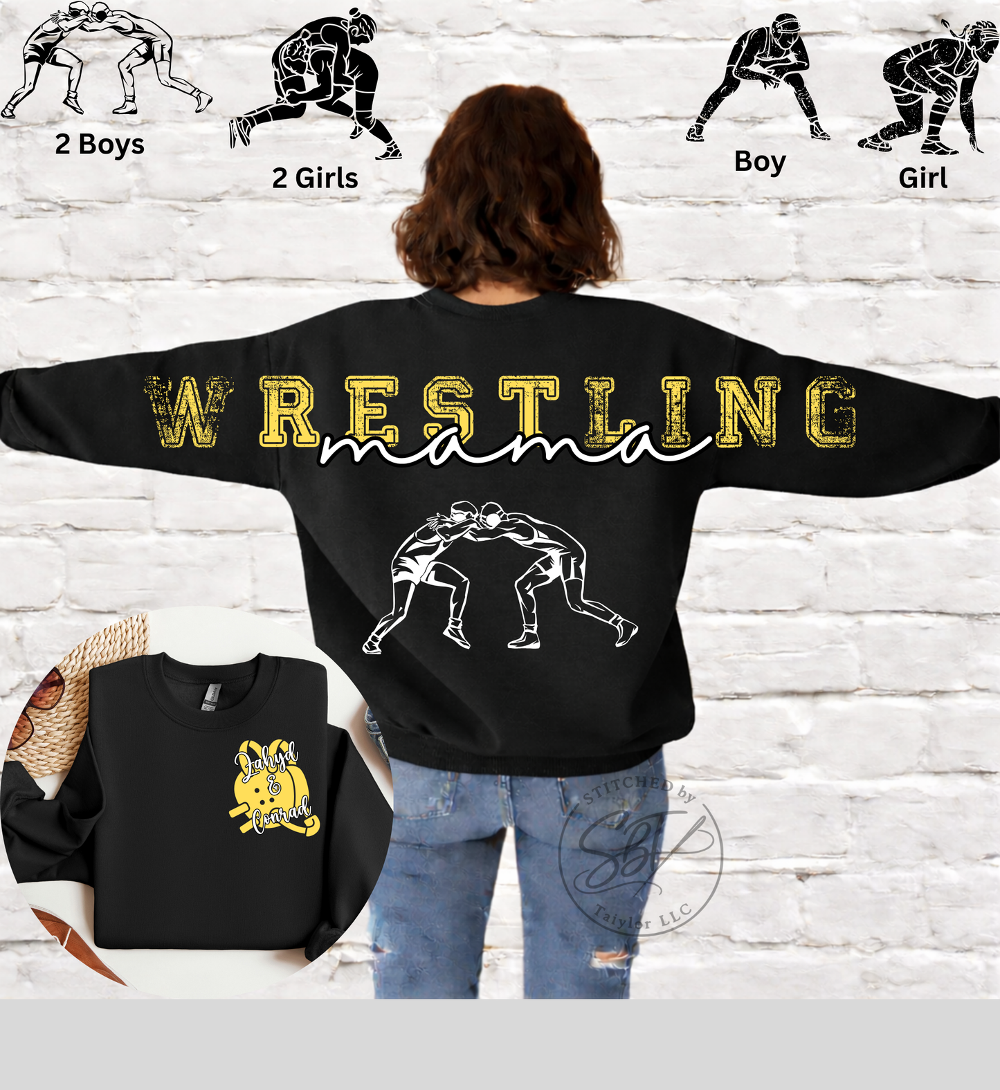Personalized Custom Wrestling Big Back Printed Shirt