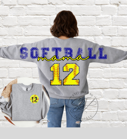 Personalized Custom Softball Big Back Printed Shirt