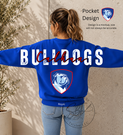 Calhan Bulldogs Big Back Printed Crewneck