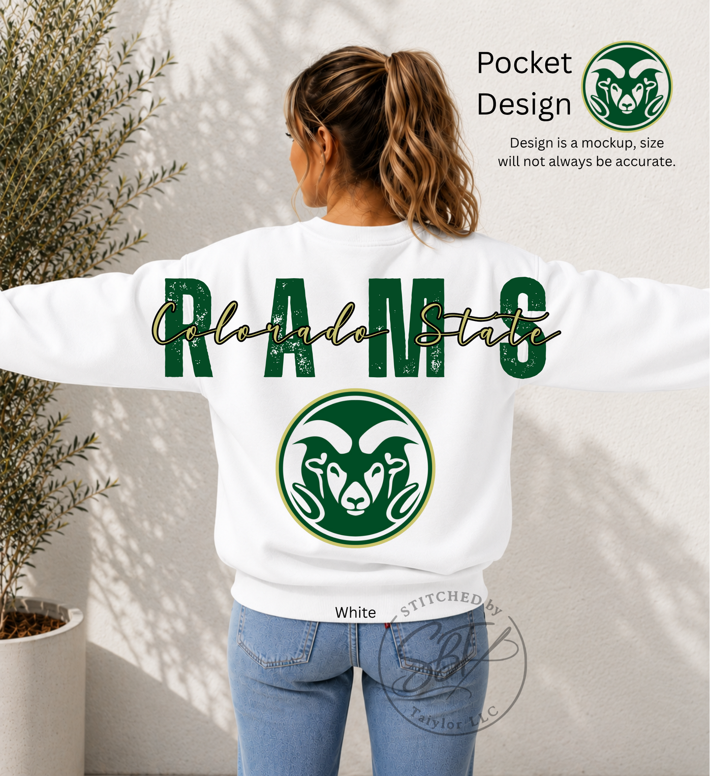 Rams Big Back Printed Crewneck