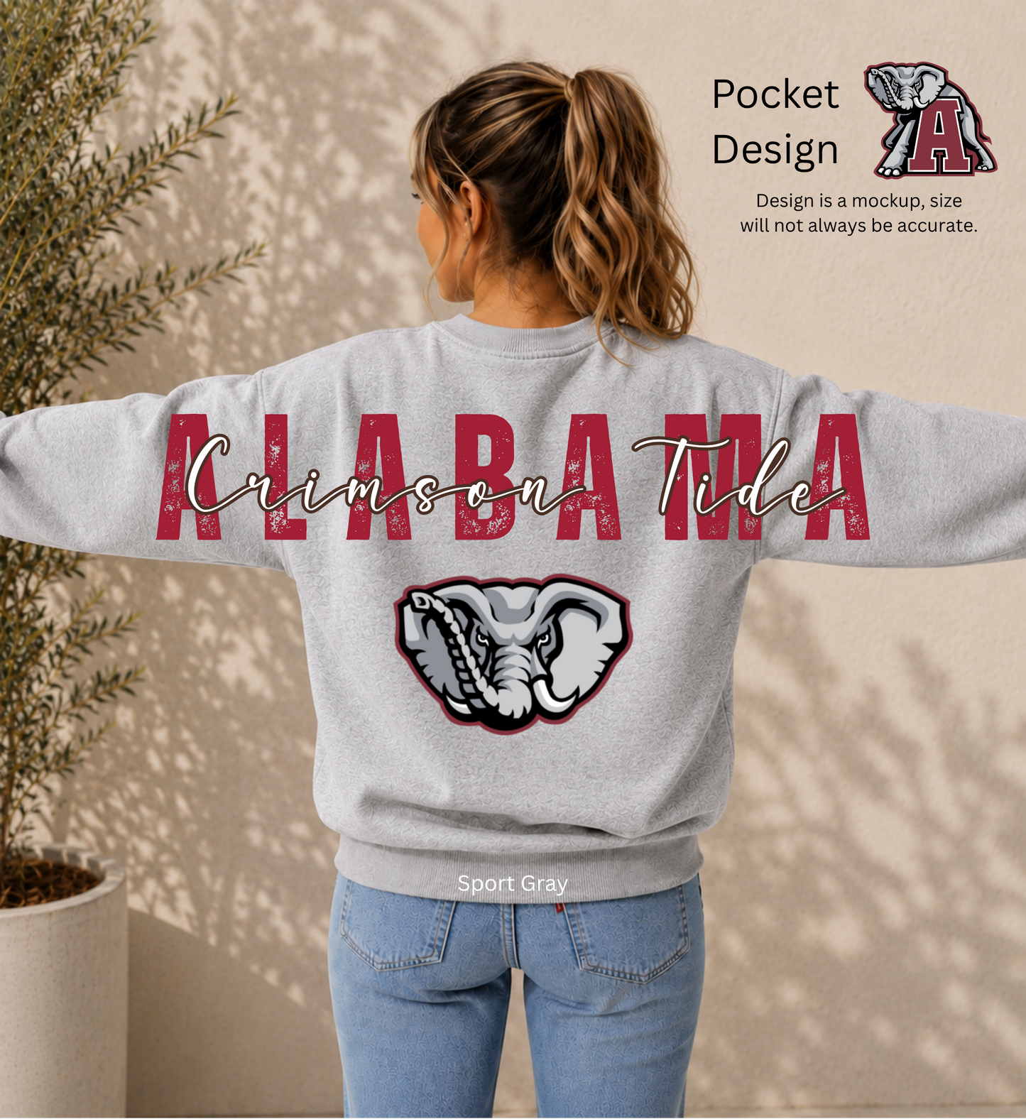Alabama Big Back Printed Crewneck