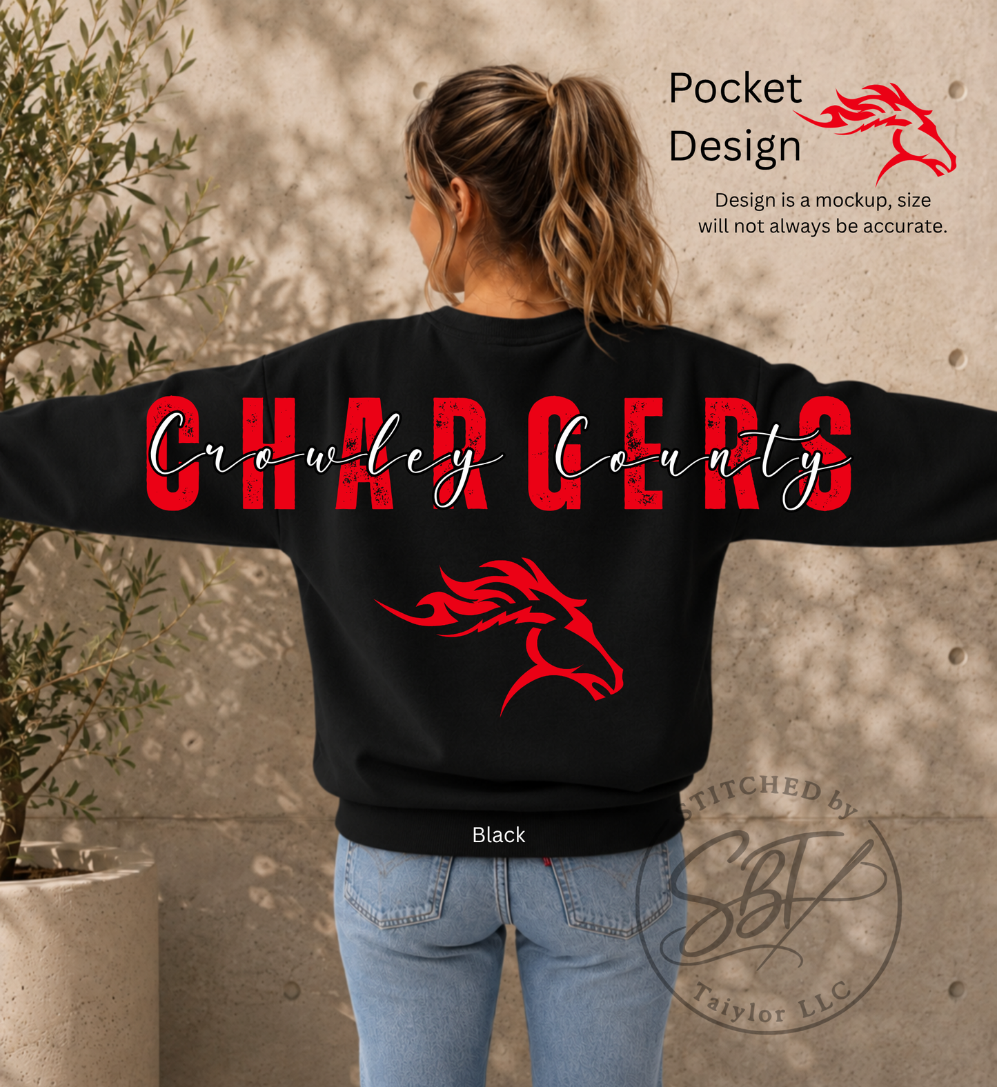 Crowley Chargers Big Back Printed Crewneck