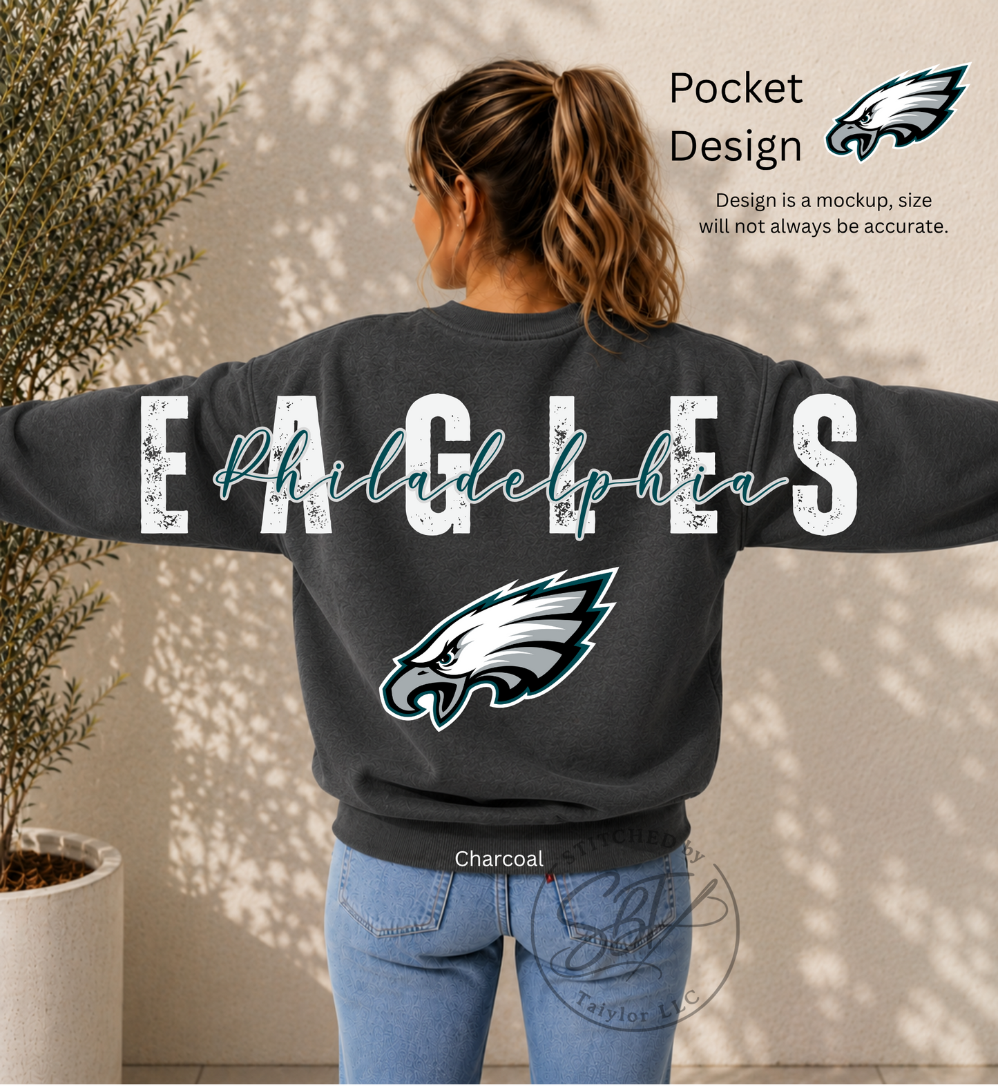 Eagles Football Big Back Printed Crewneck