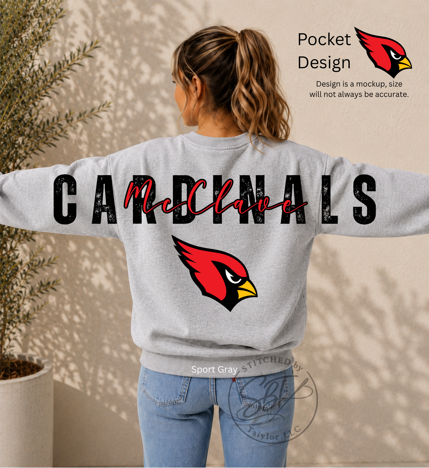 McClave Cardinals Big Back Printed Crewneck