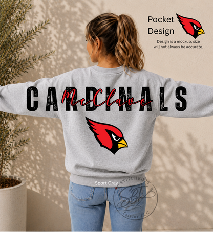 McClave Cardinals Big Back Printed Crewneck