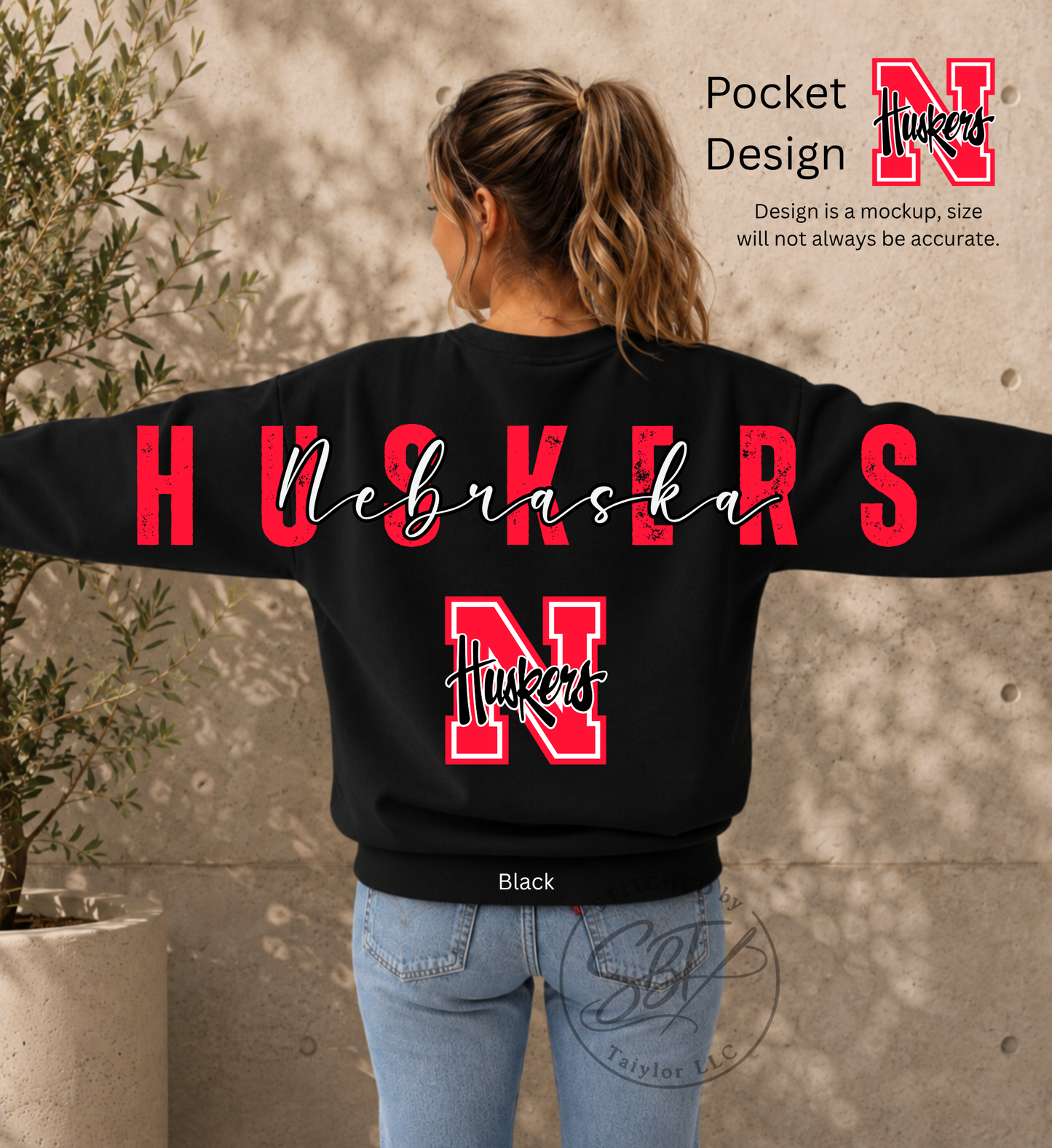 Huskers Big Back Printed Crewneck