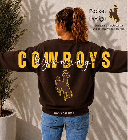 Wyoming Cowboys Big Back Printed Crewneck