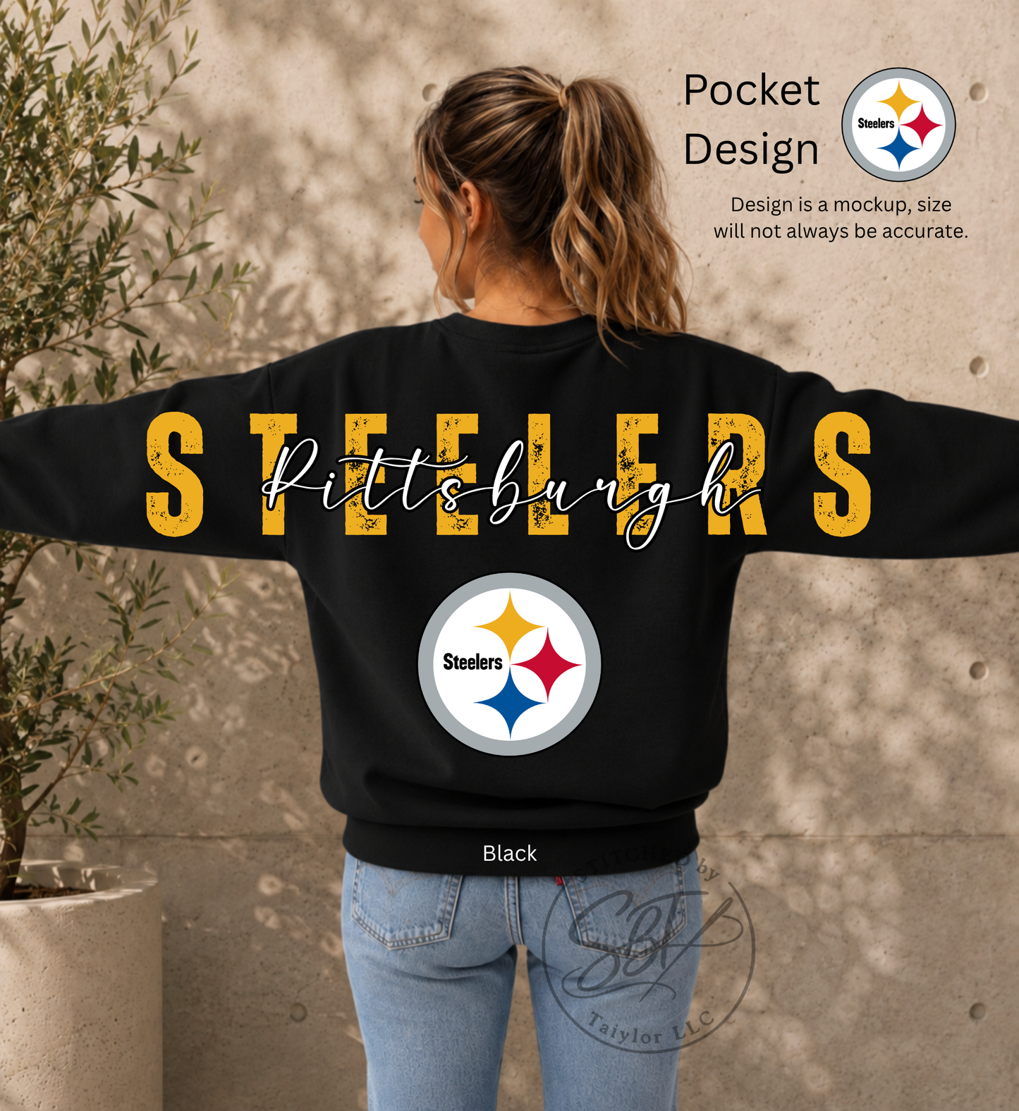 Steelers Big Back Printed Crewneck