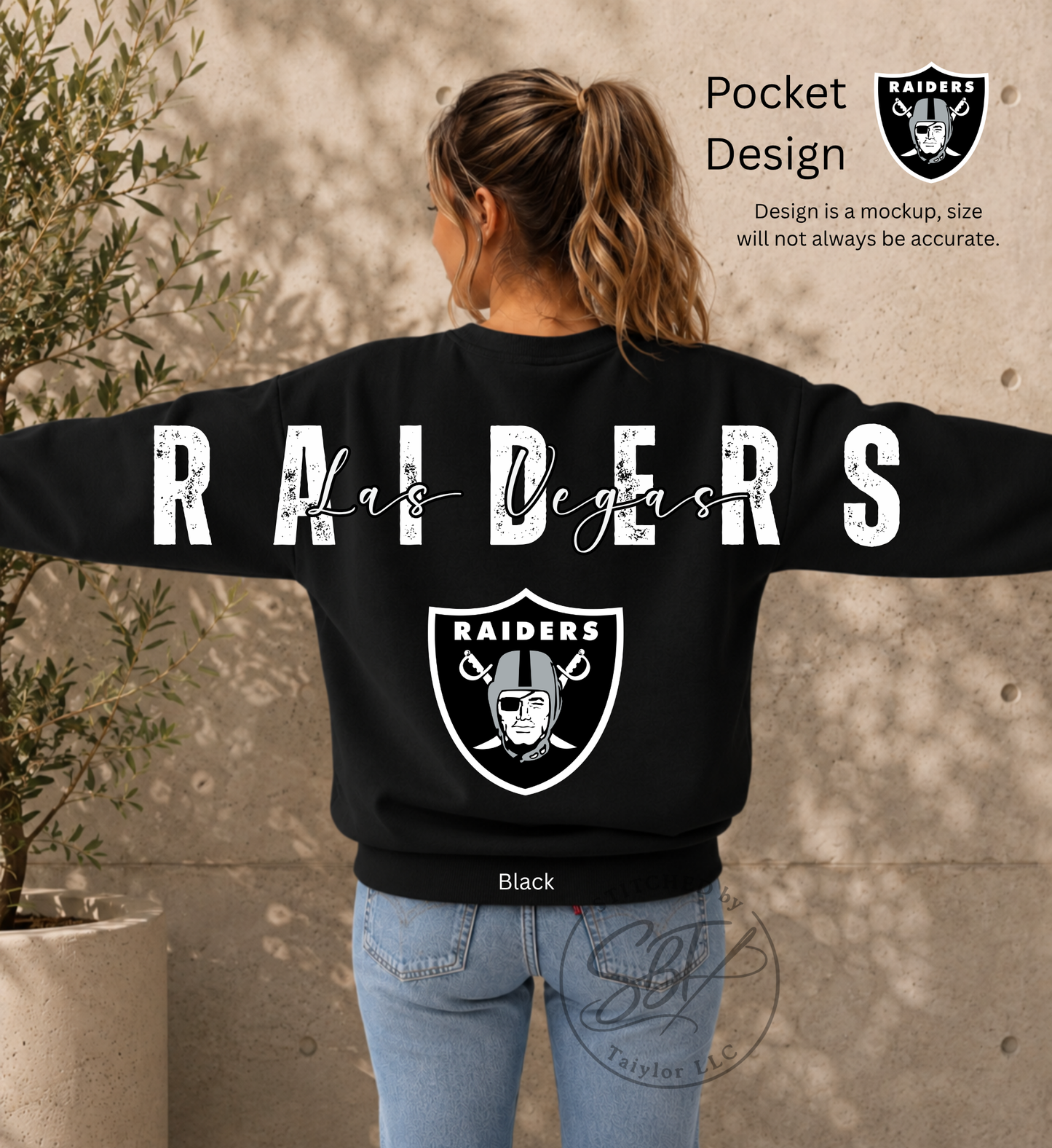 Raiders Football Big Back Printed Crewneck