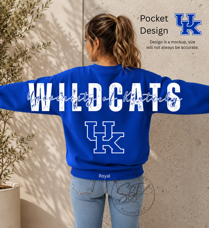 UK Wildcats Big Back Printed Crewneck