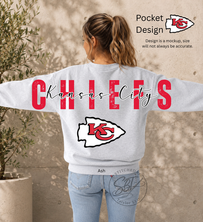 KC Chiefs Football Big Back Printed Crewneck