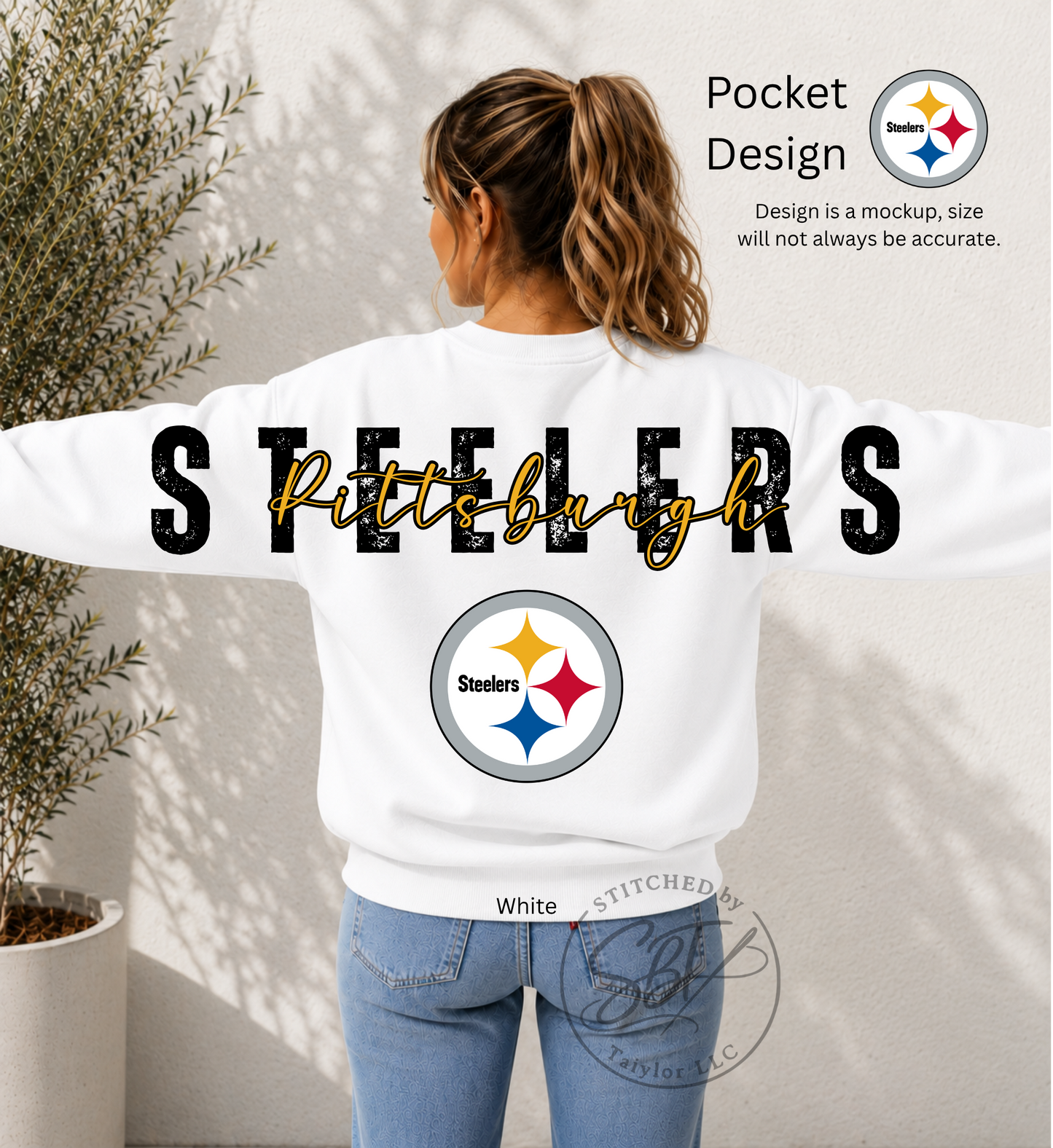 Steelers Big Back Printed Crewneck