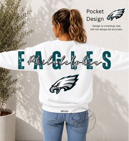 Eagles Football Big Back Printed Crewneck