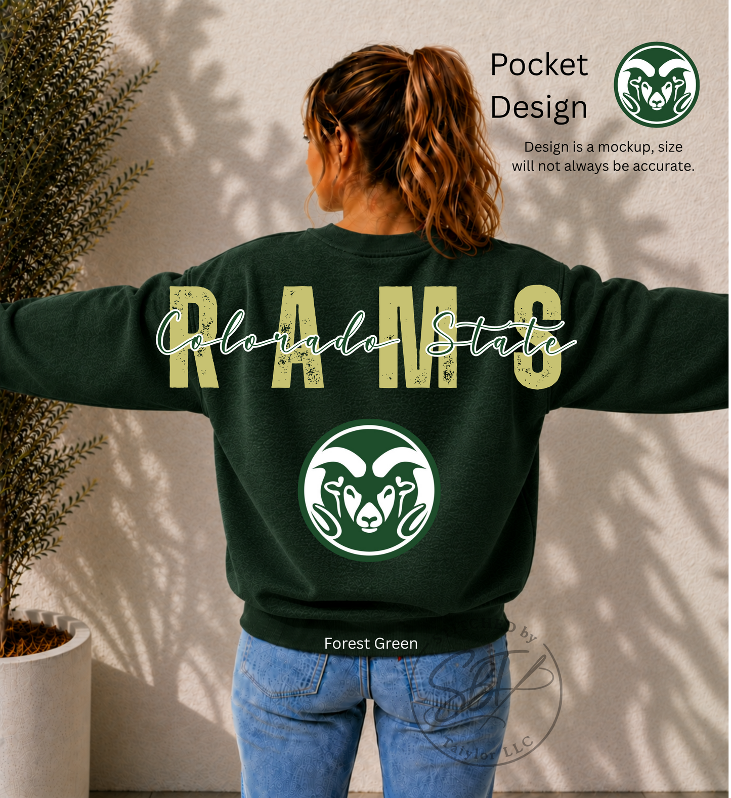 Rams Big Back Printed Crewneck