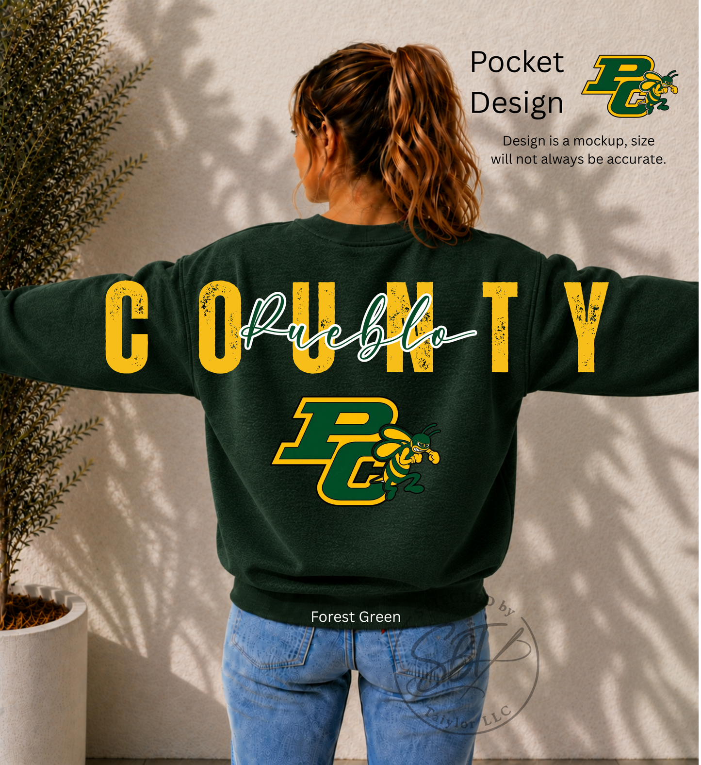 PC County Big Back Printed Crewneck