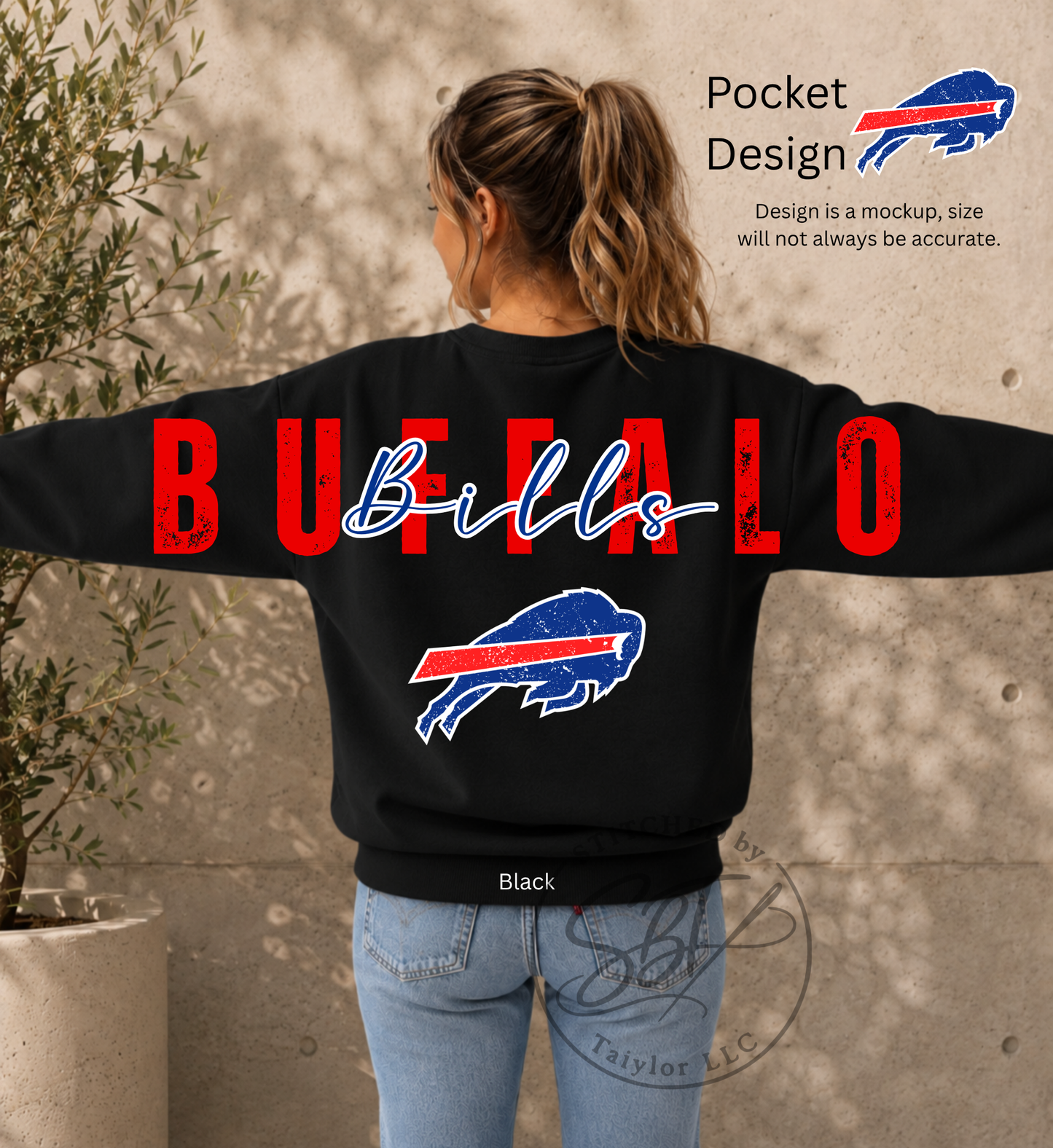 Bills Football Big Back Printed Crewneck