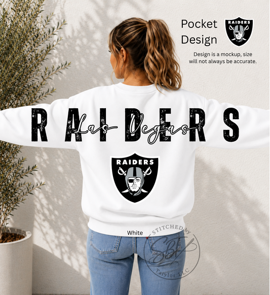 Raiders Football Big Back Printed Crewneck