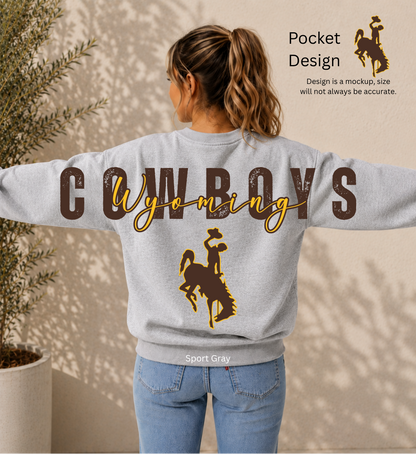 Wyoming Cowboys Big Back Printed Crewneck