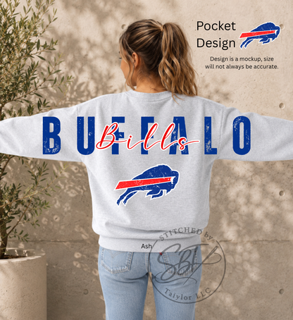 Bills Football Big Back Printed Crewneck