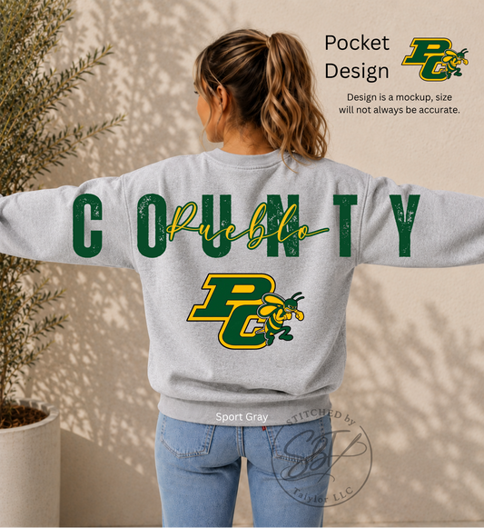 PC County Big Back Printed Crewneck