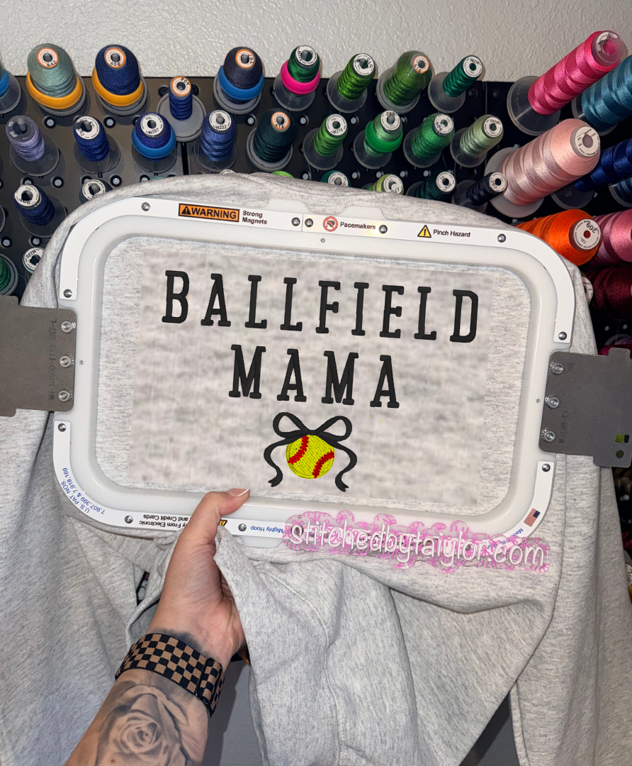 Ball Field Mama | Embroidered Tee | Embroidered Crewneck