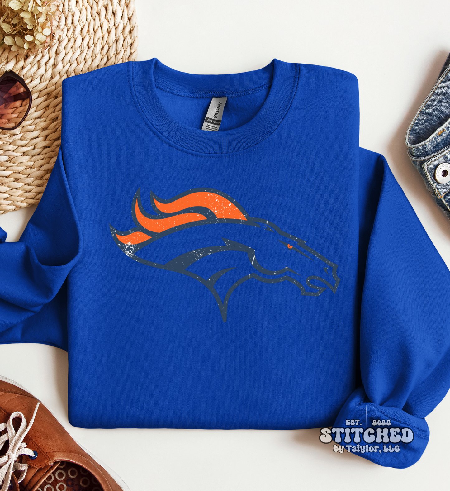 Vintage Bronco Head - (printed)