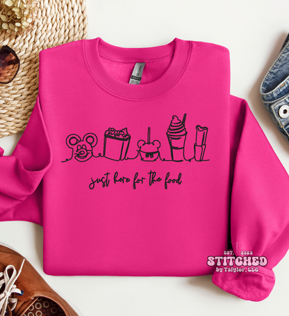 Just Here For The Food - EMBROIDERED