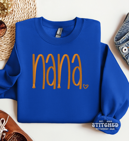 nana heart - EMBROIDERED