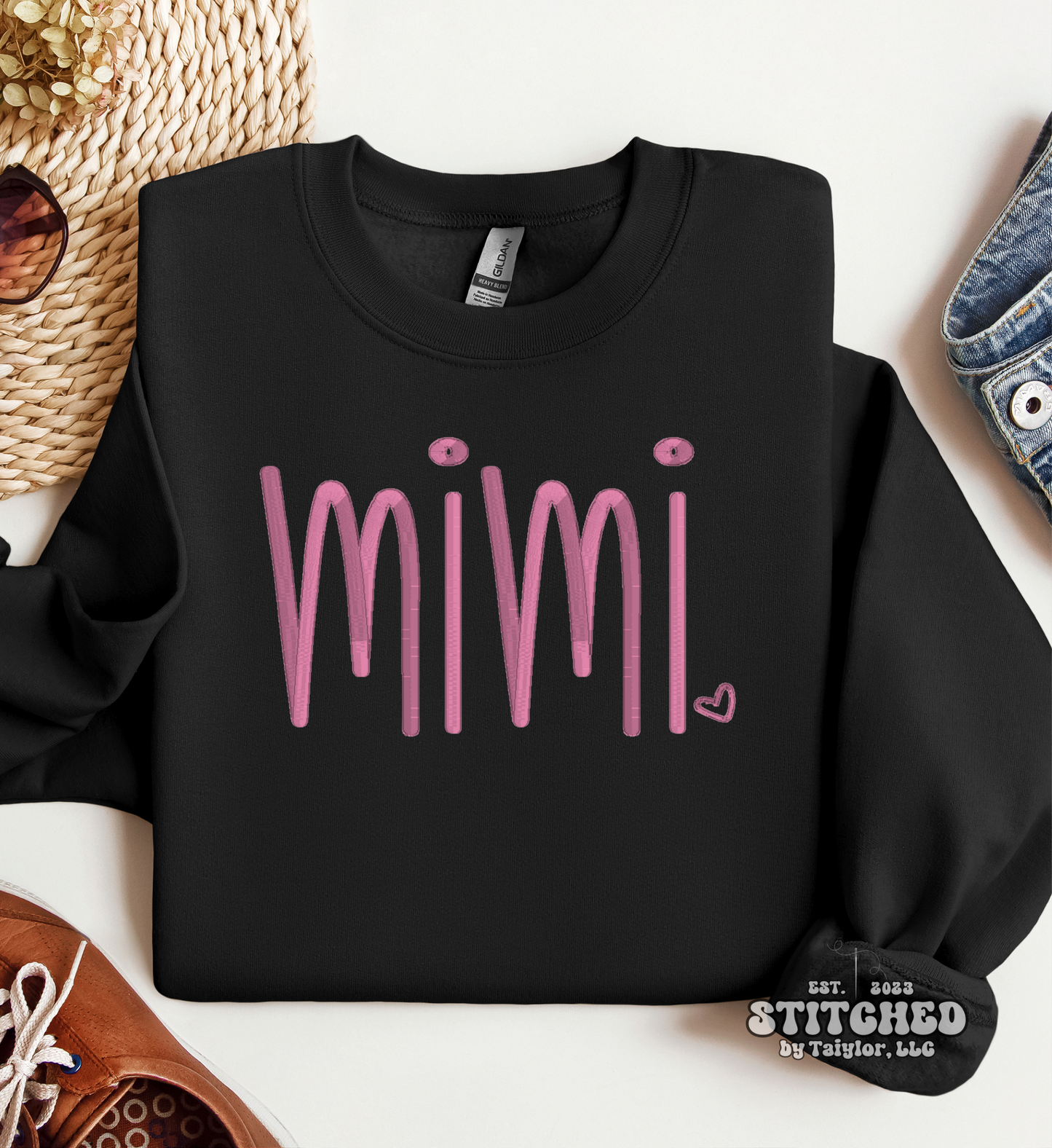 mimi heart - EMBROIDERED