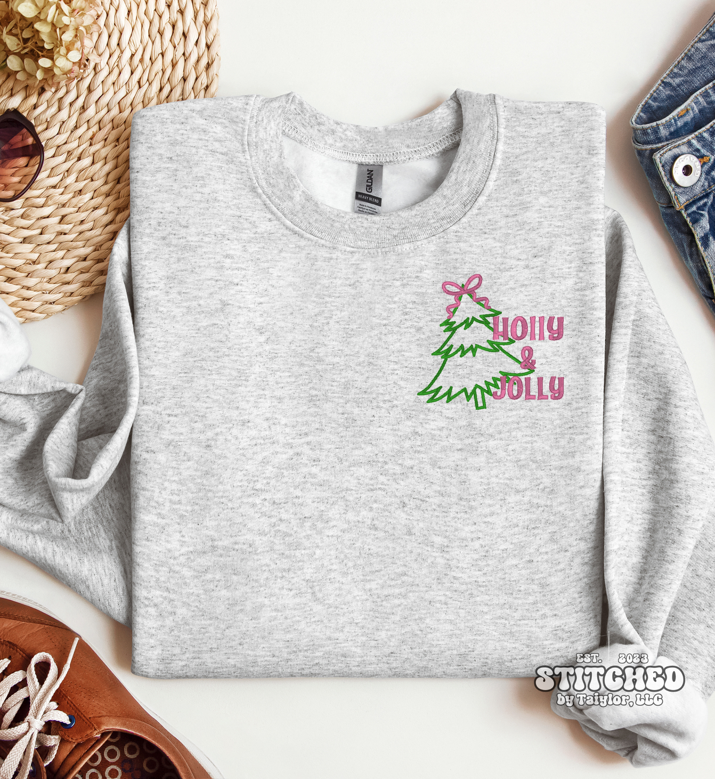 Holly & Jolly Side Chest - Embroidered