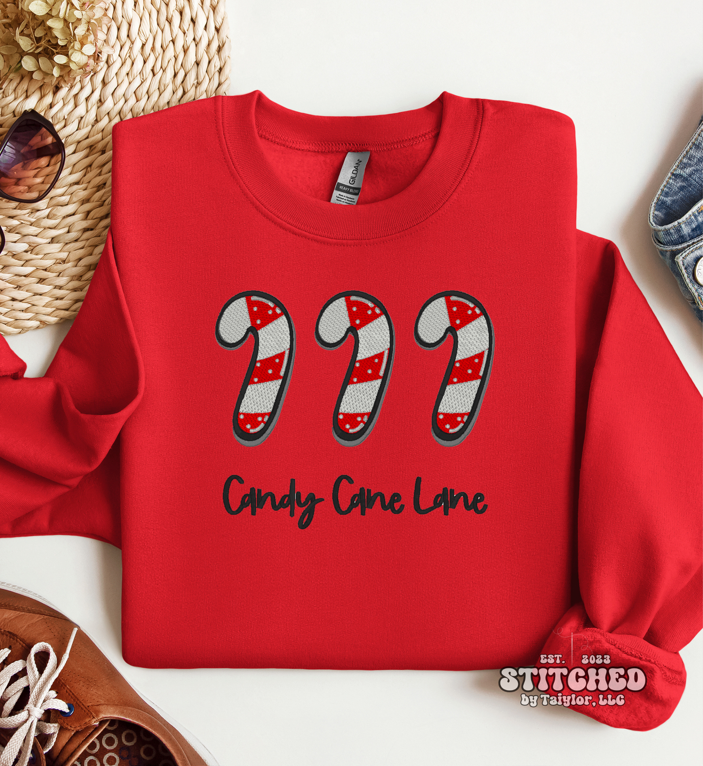 Candy Cane Lane - Embroidered