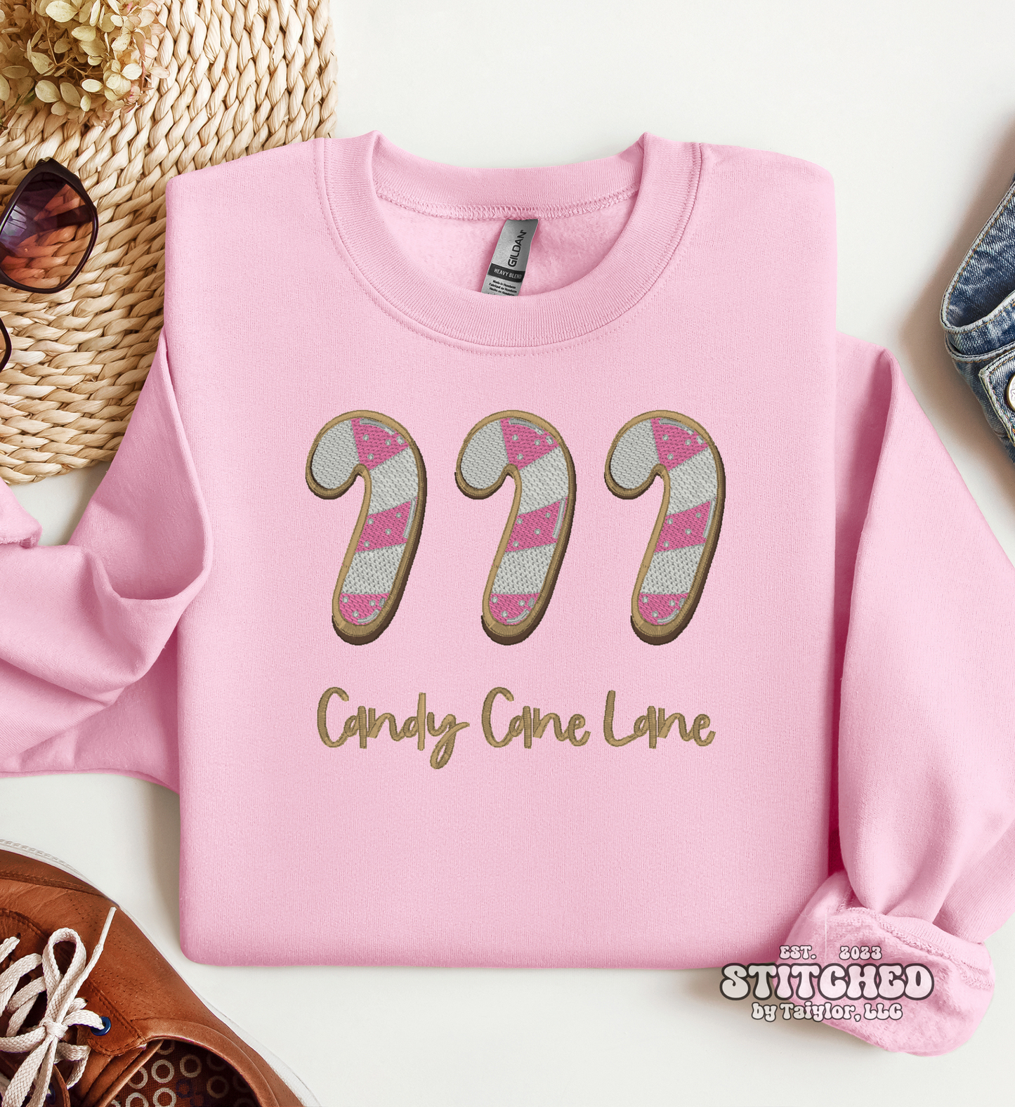 Candy Cane Lane - Embroidered