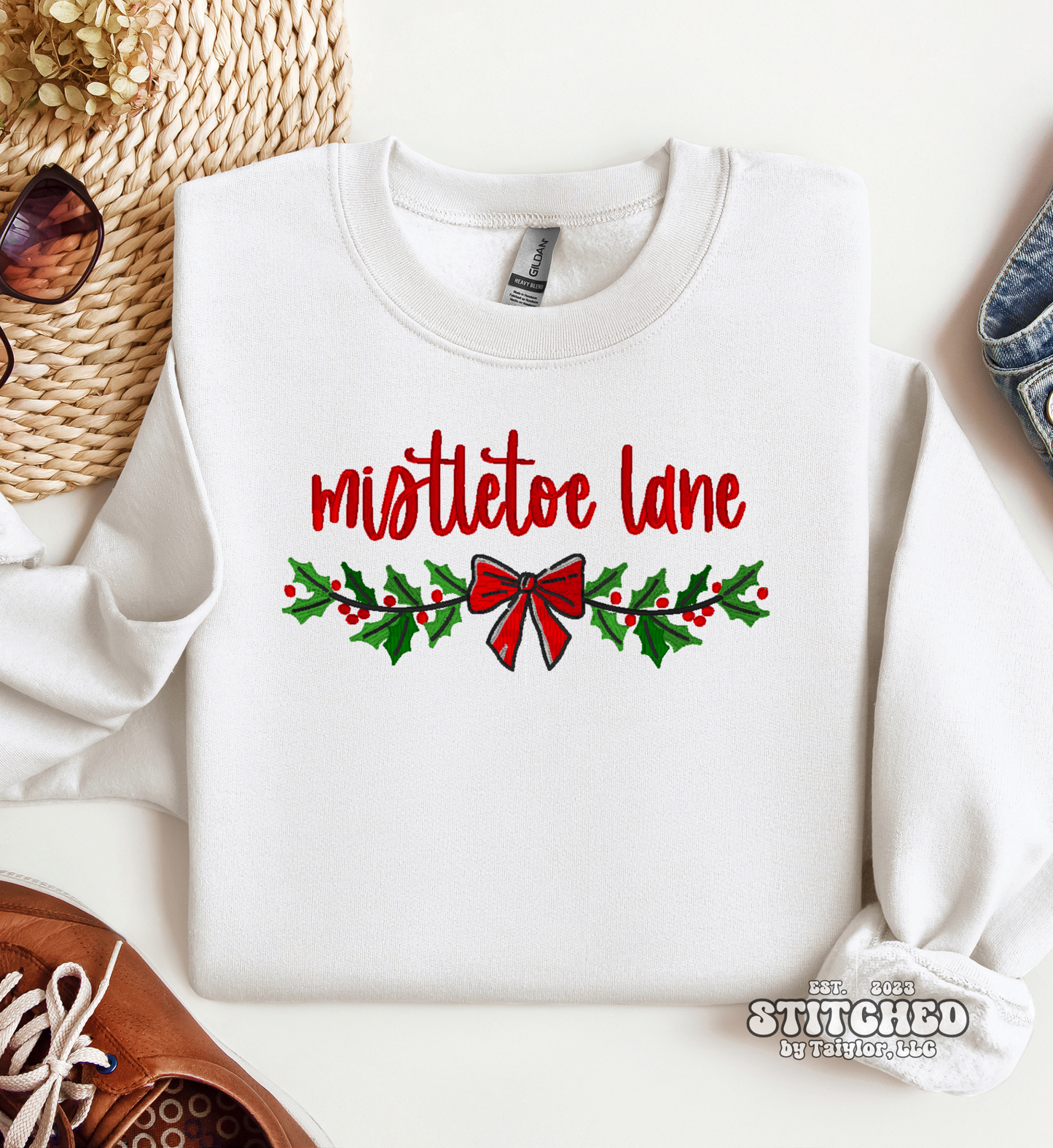 Mistletoe Lane - Embroidered