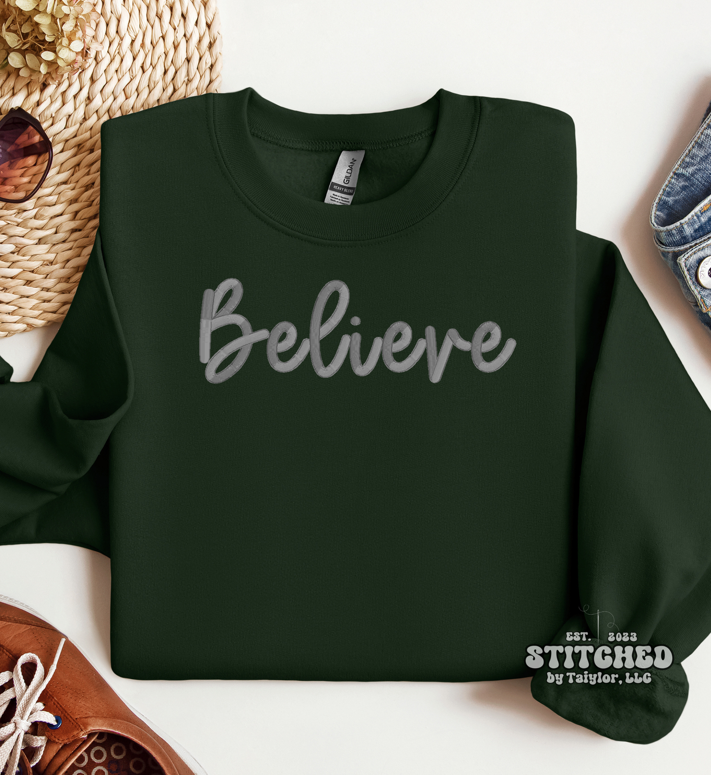 Believe Cursive - Embroidered