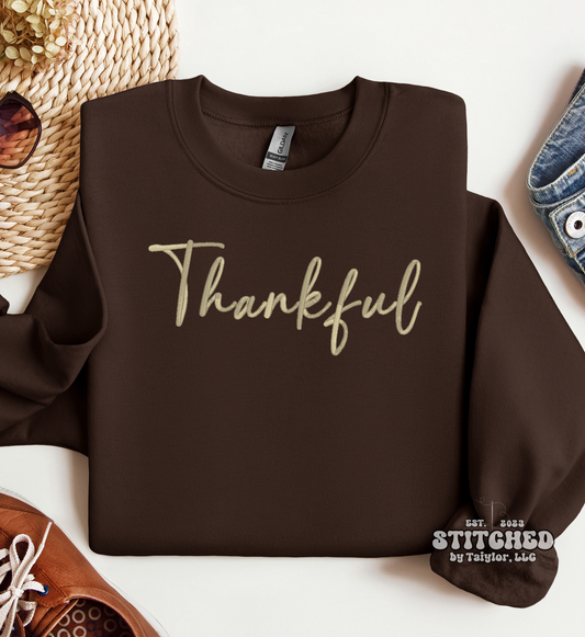 Thankful Cursive - Embroidered