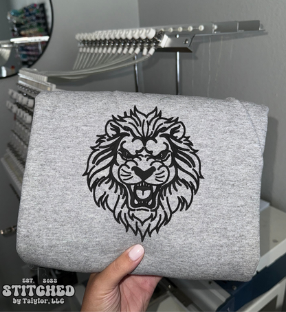 Vintage Lion Head - Embroidered