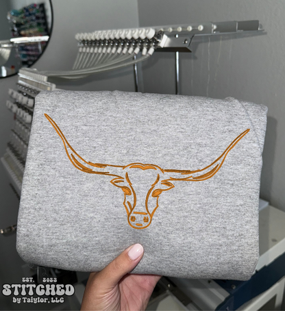 Vintage Longhorn Head - Embroidered