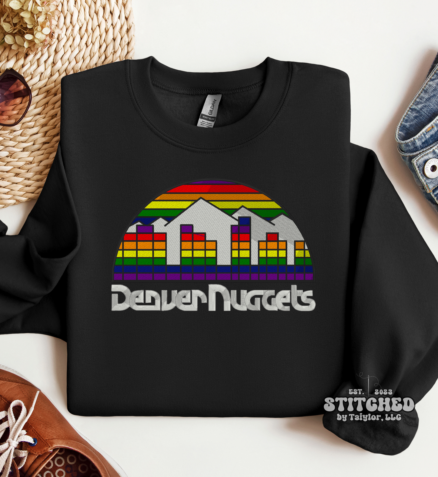 Denver Nuggets Rainbow Logo - EMBROIDERED