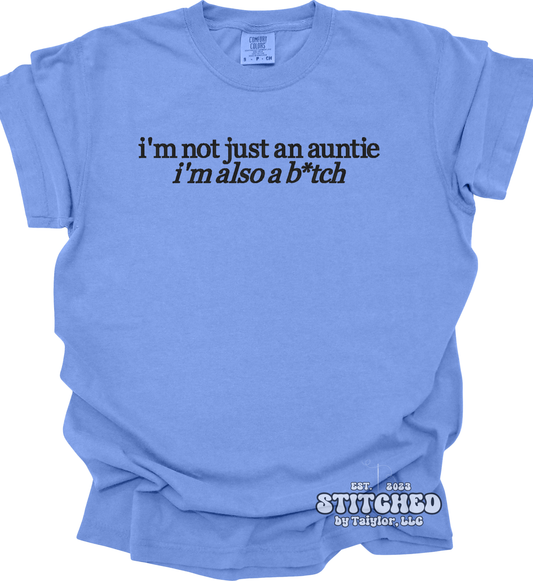 Not Just An Auntie | Embroidered Tee | Embroidered Crewneck