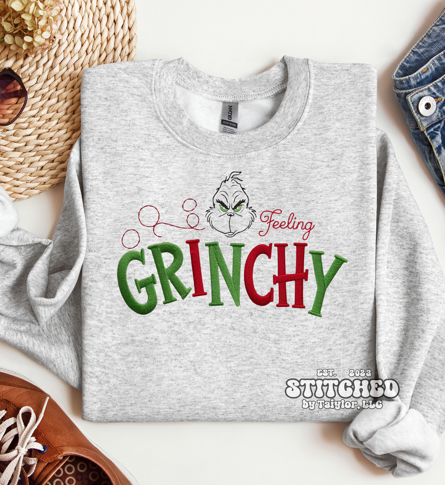 Feeling Grinchy - Embroidered