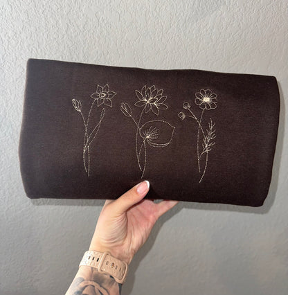 Birth Month Flower Design - Embroidered