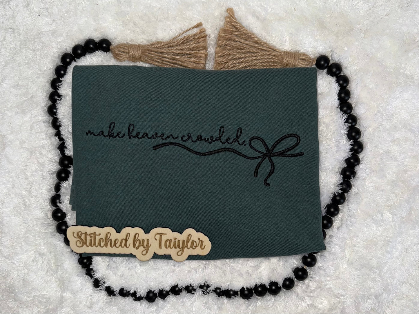 Make Heaven Crowded Bow - Embroidered
